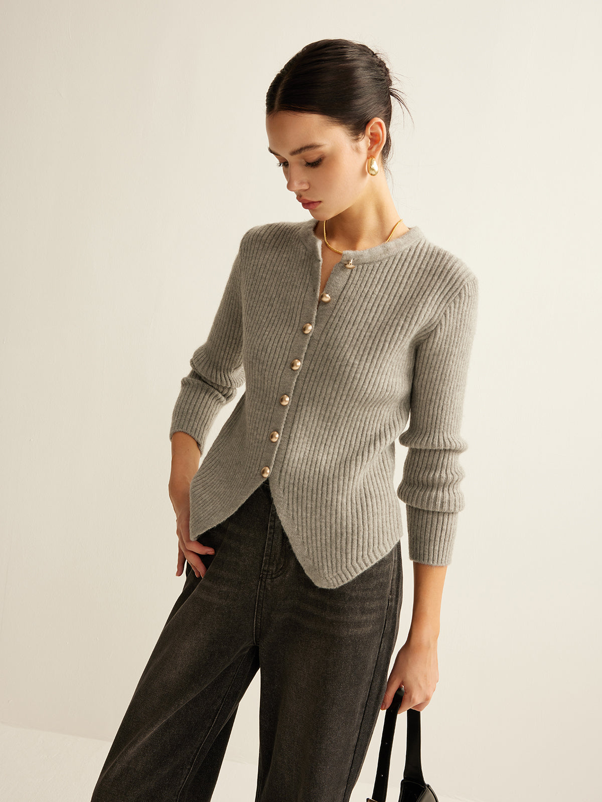 De Paris™ | Cardigan fendu à boutons