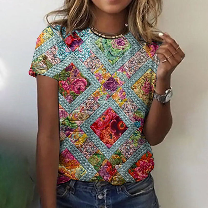 T-Shirt À Imprimé Floral Vintage