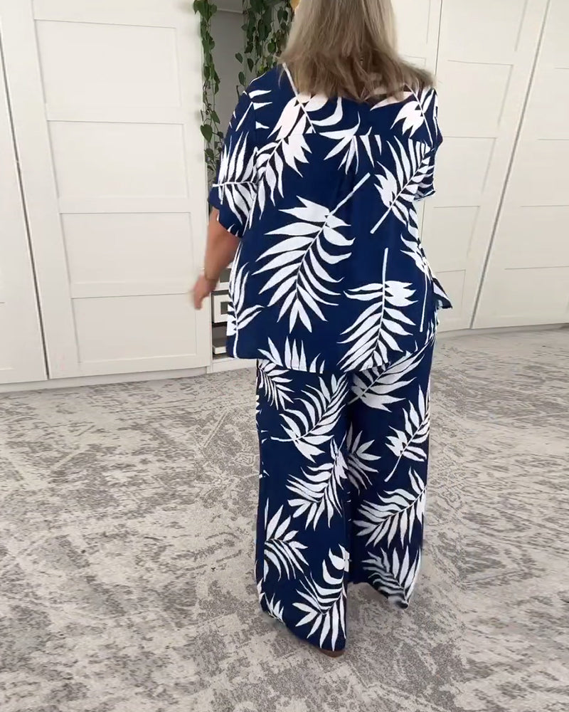 Maillot De Bain Trois Pièces Imprimé Hawaïen