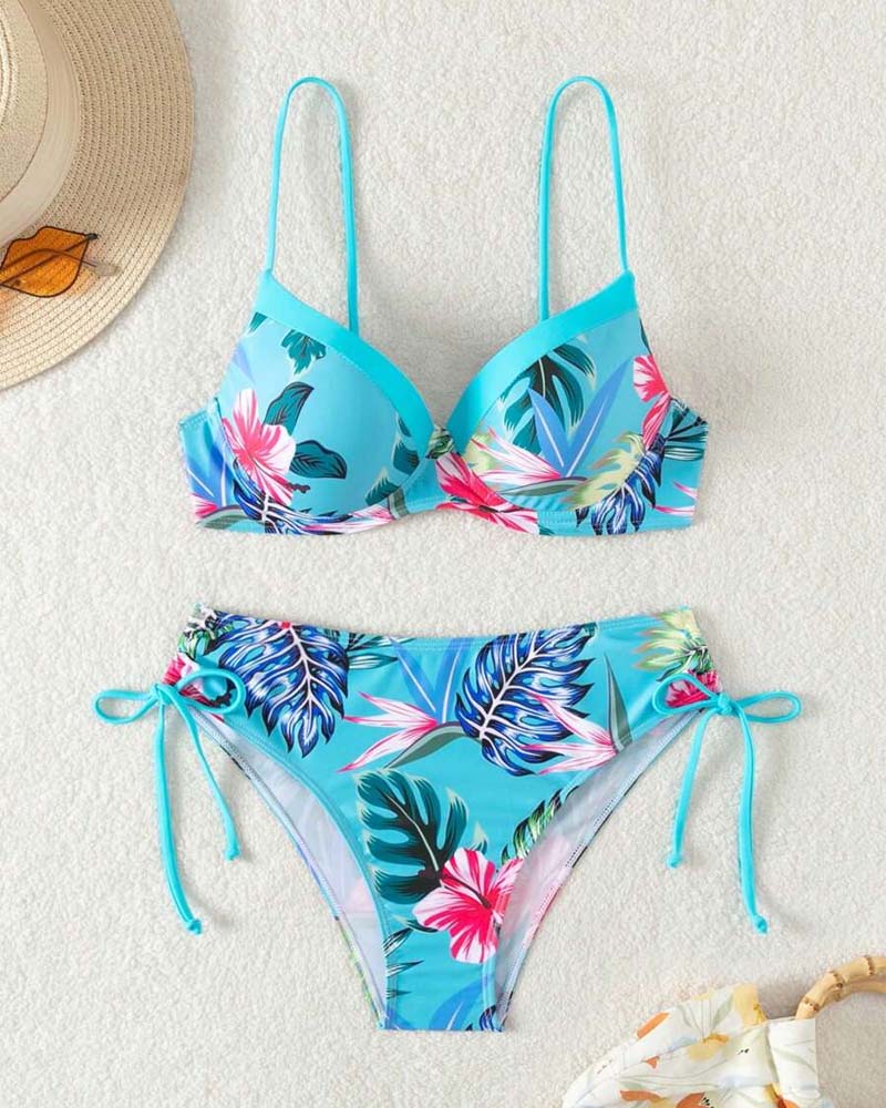 Maillot de Bain Deux Pièces Tendance Imprimé