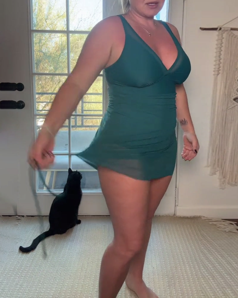Maillot de Bain Monopièce Sexy Gilet en Mesh