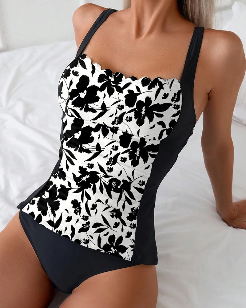 Tankini Sans Dos Imprimé
