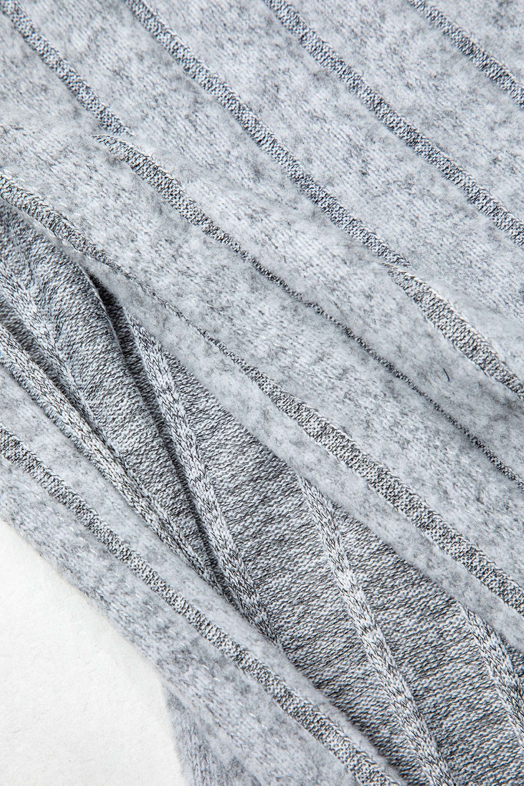De Paris™ | Ensemble Tricot Côtelé : Haut à Manches Longues et Jupe Fendue