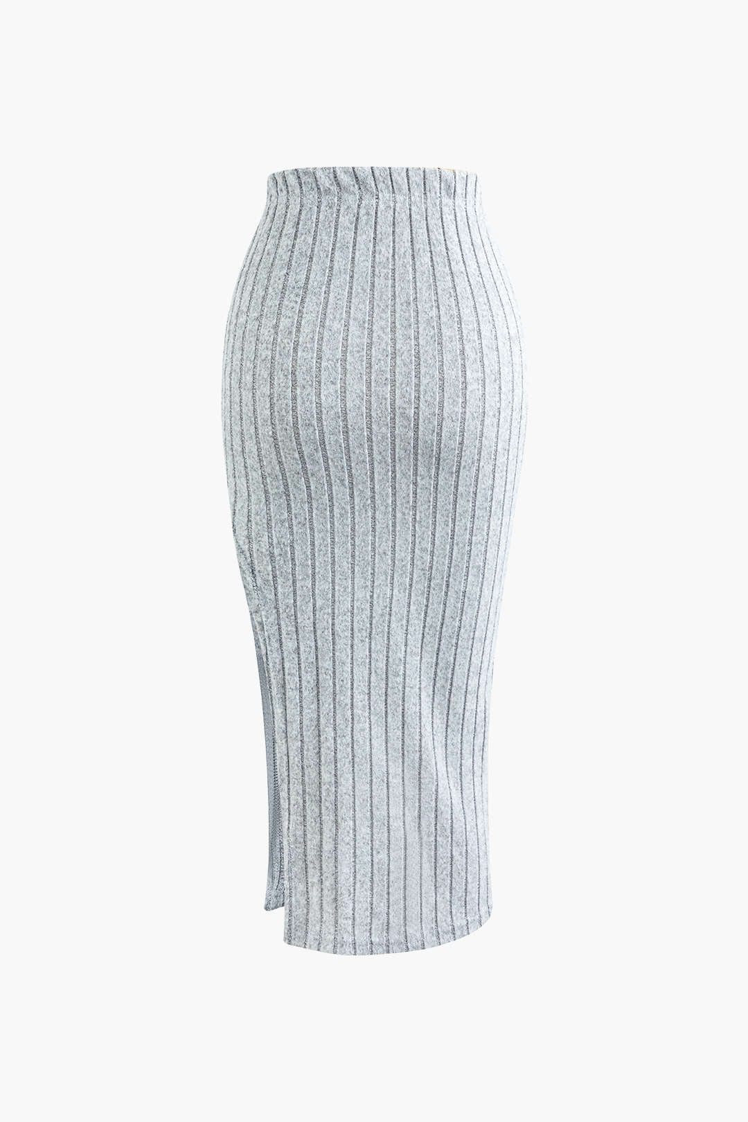 De Paris™ | Ensemble Tricot Côtelé : Haut à Manches Longues et Jupe Fendue