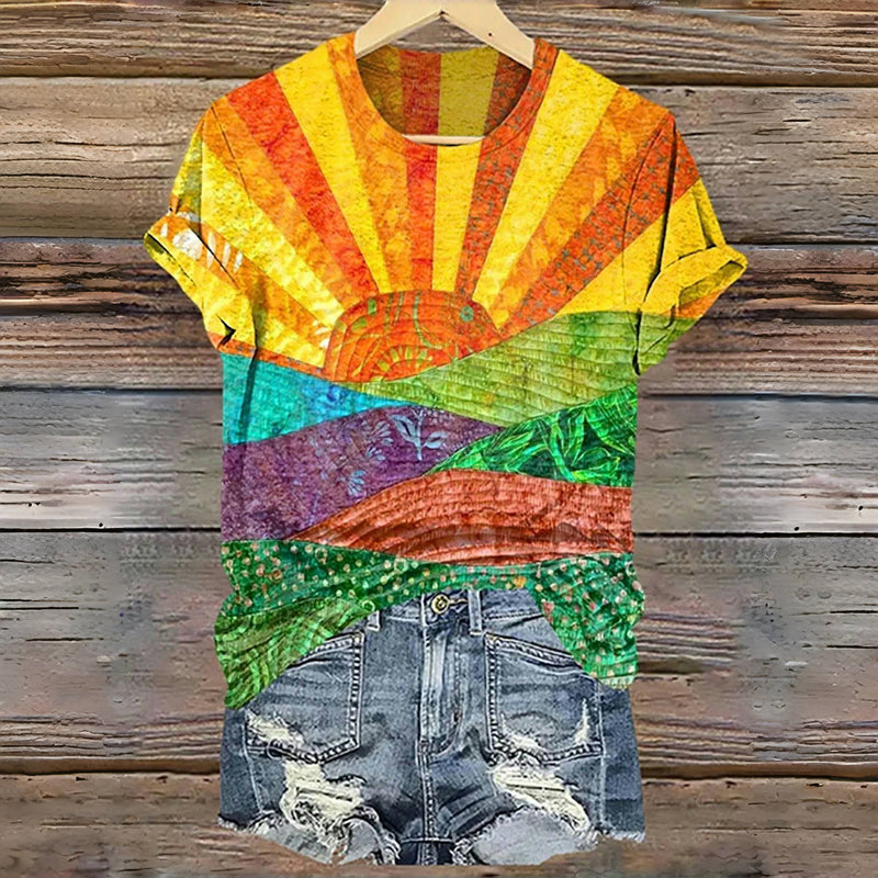 T-Shirt Décontracté À Blocs De Couleurs