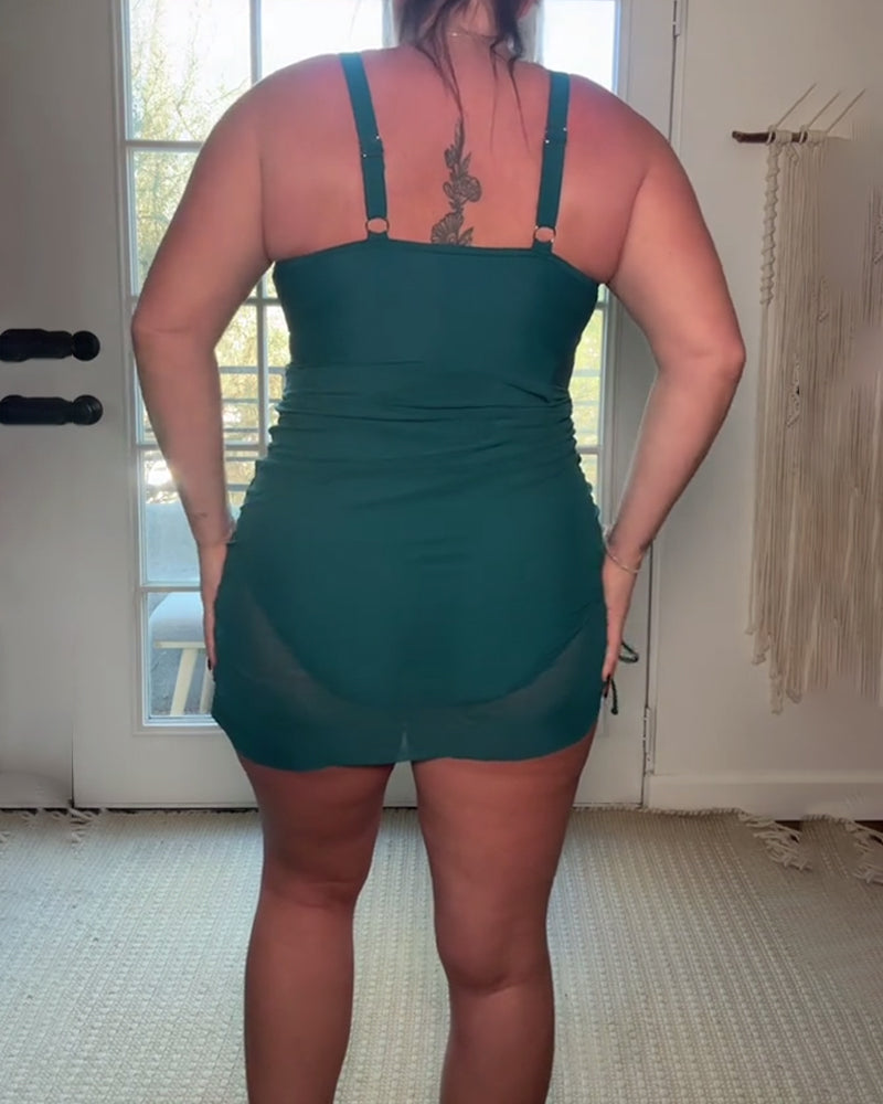 Maillot de Bain Monopièce Sexy Gilet en Mesh