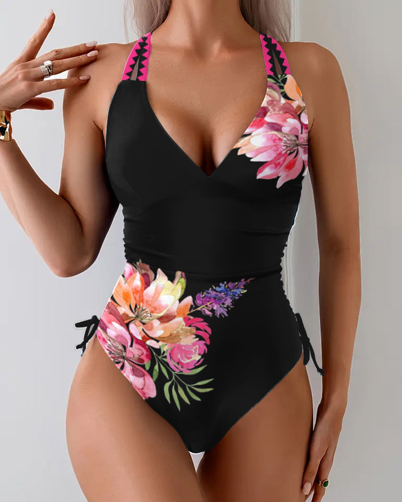 Maillot de Bain Monopièce Grand Imprimé Florall