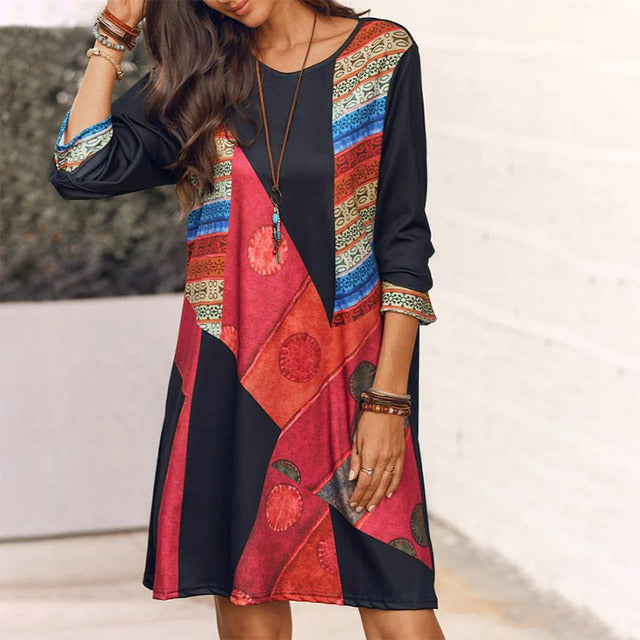 Robe Imprimée Bohème Vintage