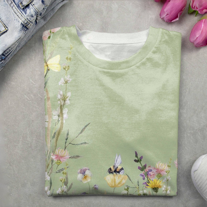 T-Shirt À Imprimé Floral Vintage